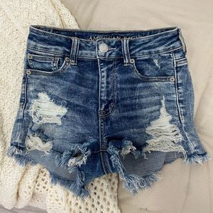 American Eagle distressed denim shorts
